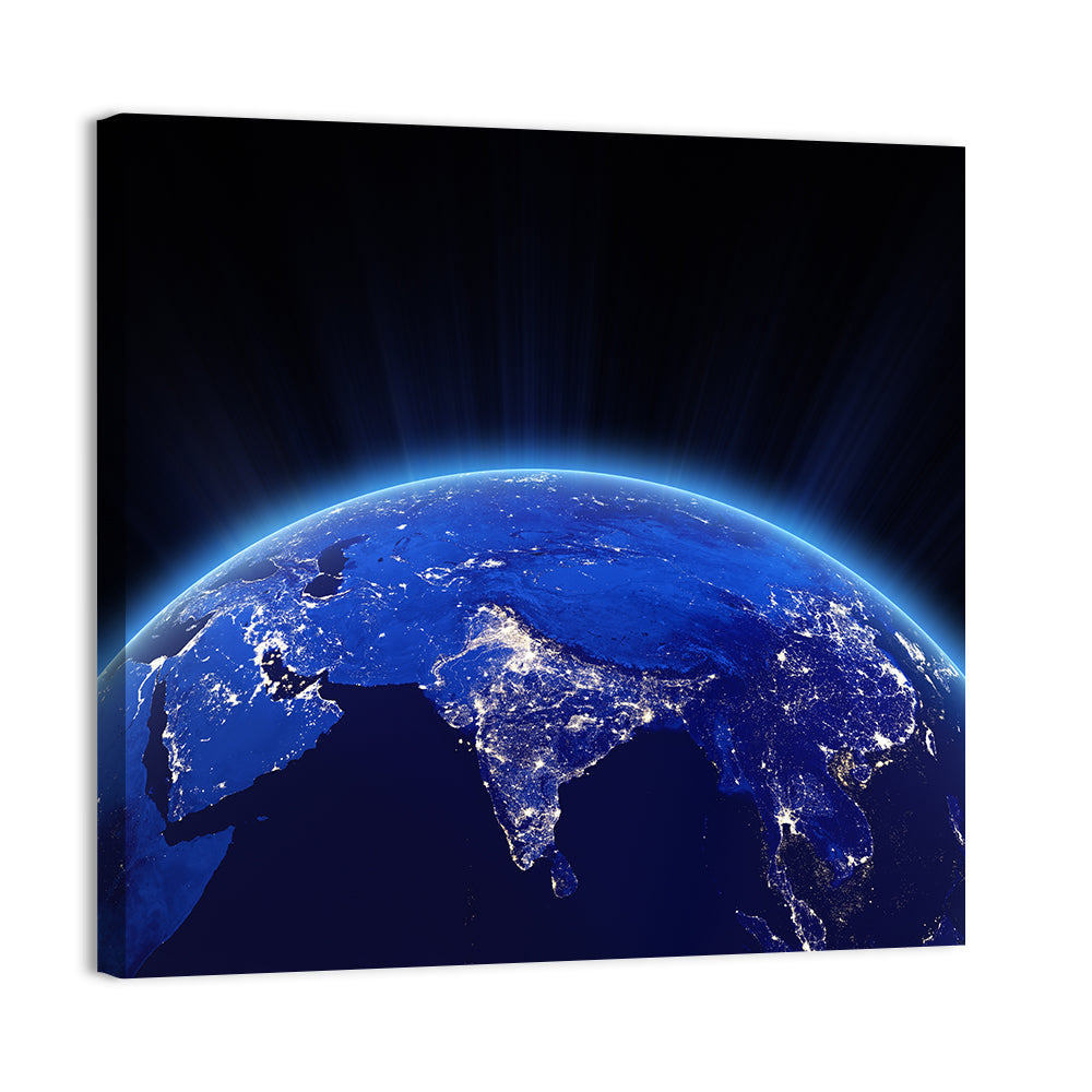 India at Night from Orbit Wall Art