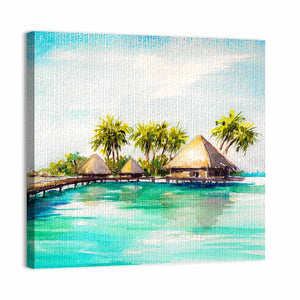 Over Water Bungalows Wall Art