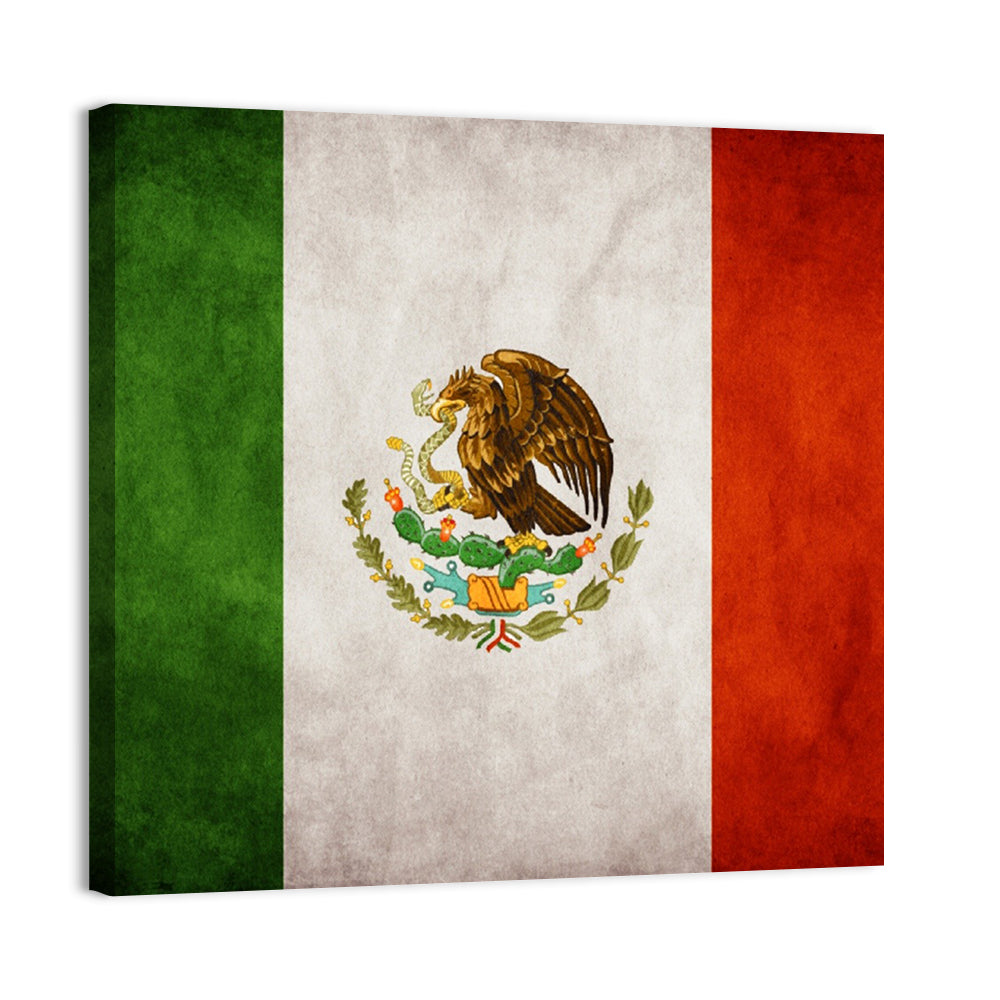Vintage Mexican Flag Emblem Wall Art