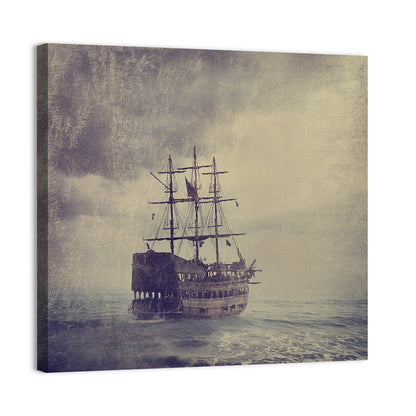 Old Pirate Ship at Sea Wall Art