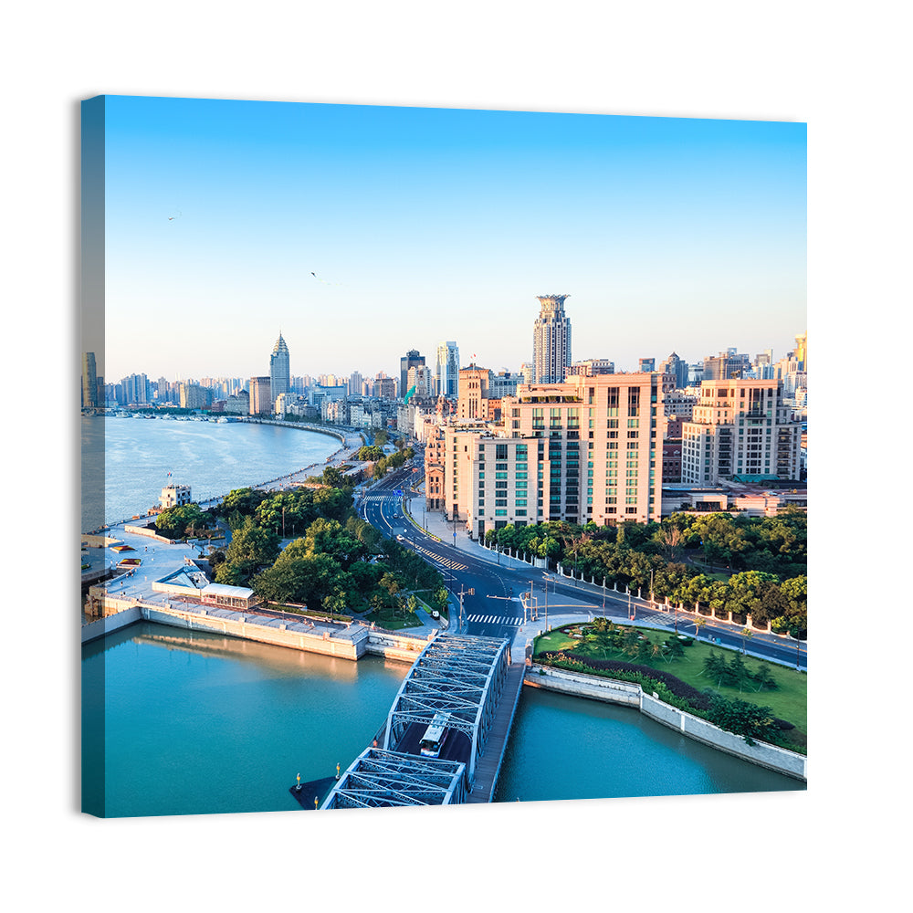 Huangpu River Shanghai Skyline Wall Art
