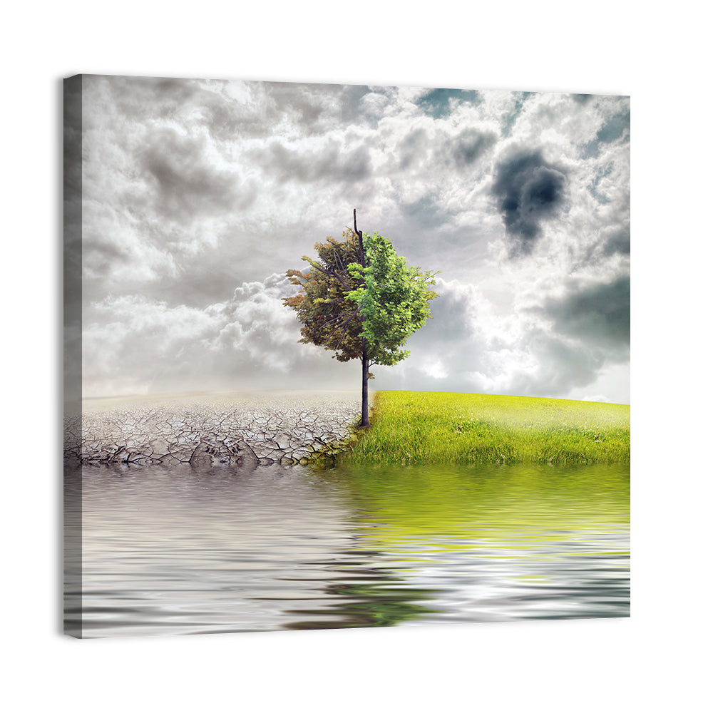 Tree Between Life and Decay Wall Art