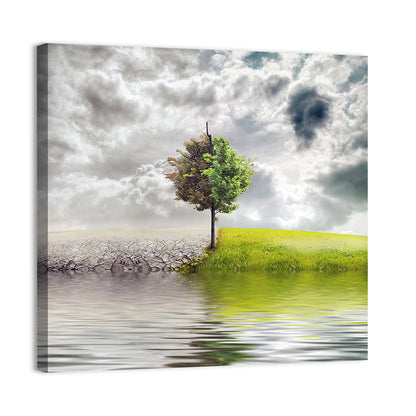 Tree Between Life and Decay Wall Art