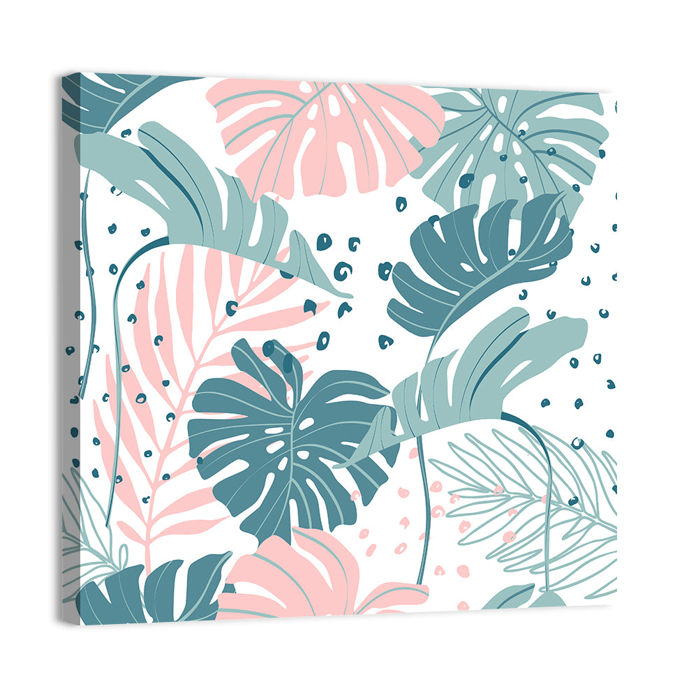 Minimal Tropical Leaf Pattern Wall Art