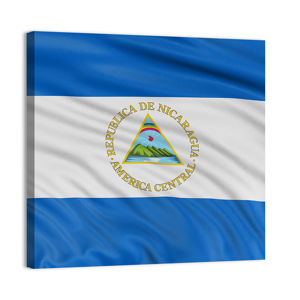 Nicaraguan Flag with Emblem Wall Art