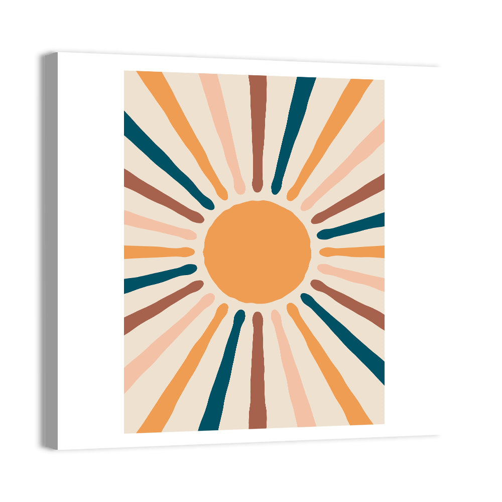 Boho Sunburst Abstract Wall Art