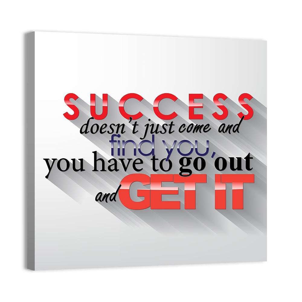 Bold Success Quote Typography Wall Art