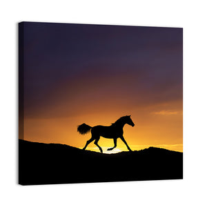 Running Horse Silhouette Wall Art