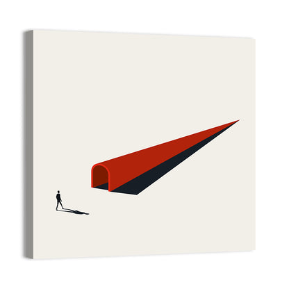 Silhouette in Red Tunnel Wall Art