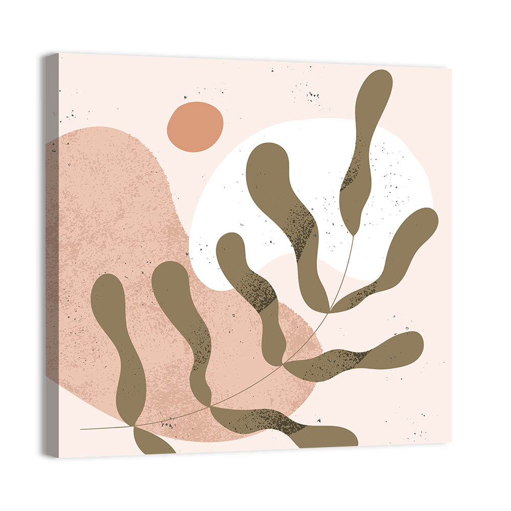 Asymmetrical Botanical Branch Wall Art, canvas print, square