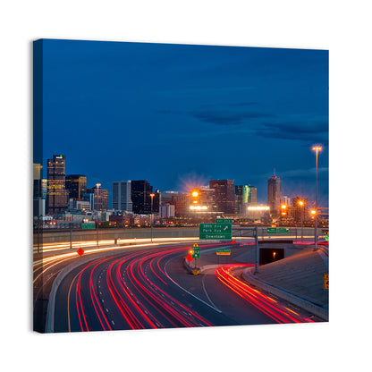 Denver Skyline At Dusk Wall Art