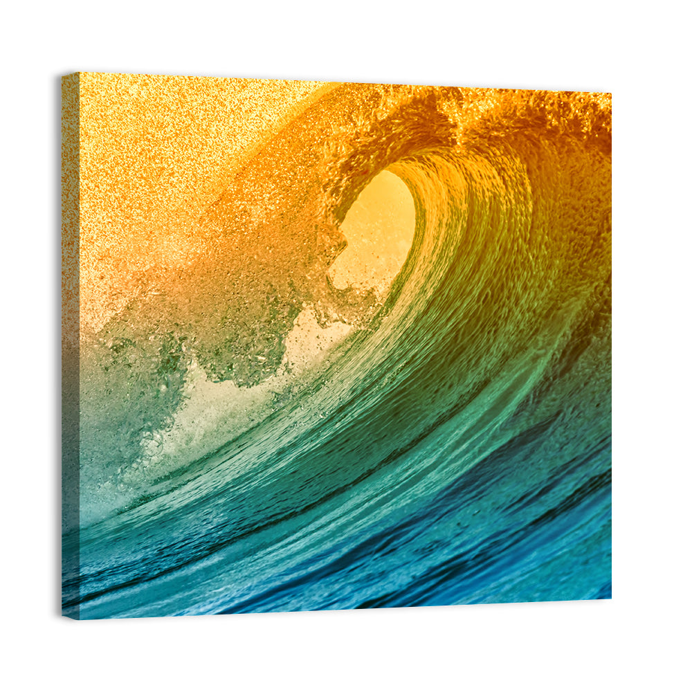Barrel Wave at Sunset Wall Art