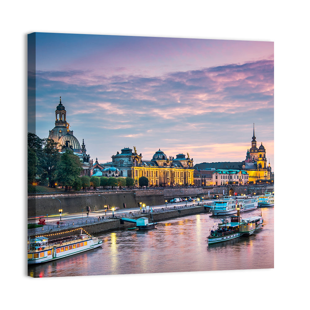 Dresden Elbe at Twilight Wall Art
