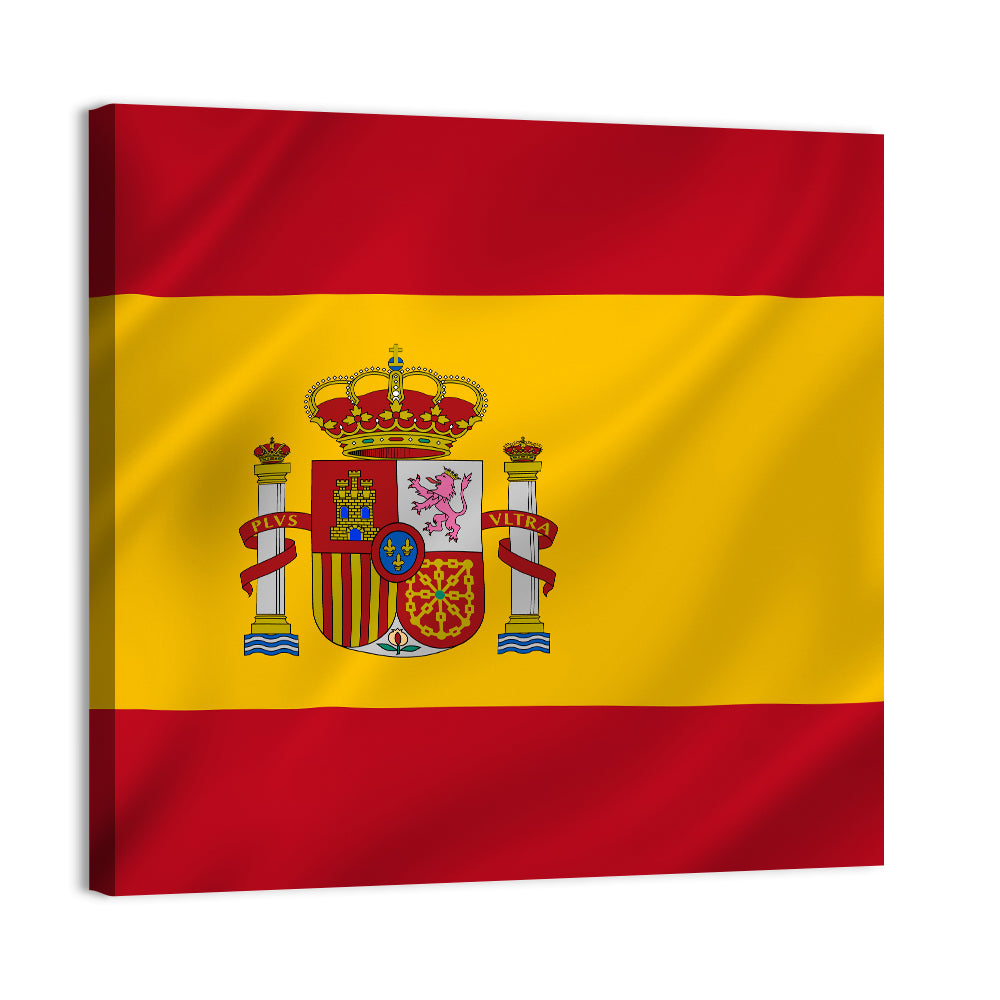 Spanish Flag with Coat of Arms Wall Art
