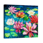 Overhead Lotus Pond Painting Wall Art
