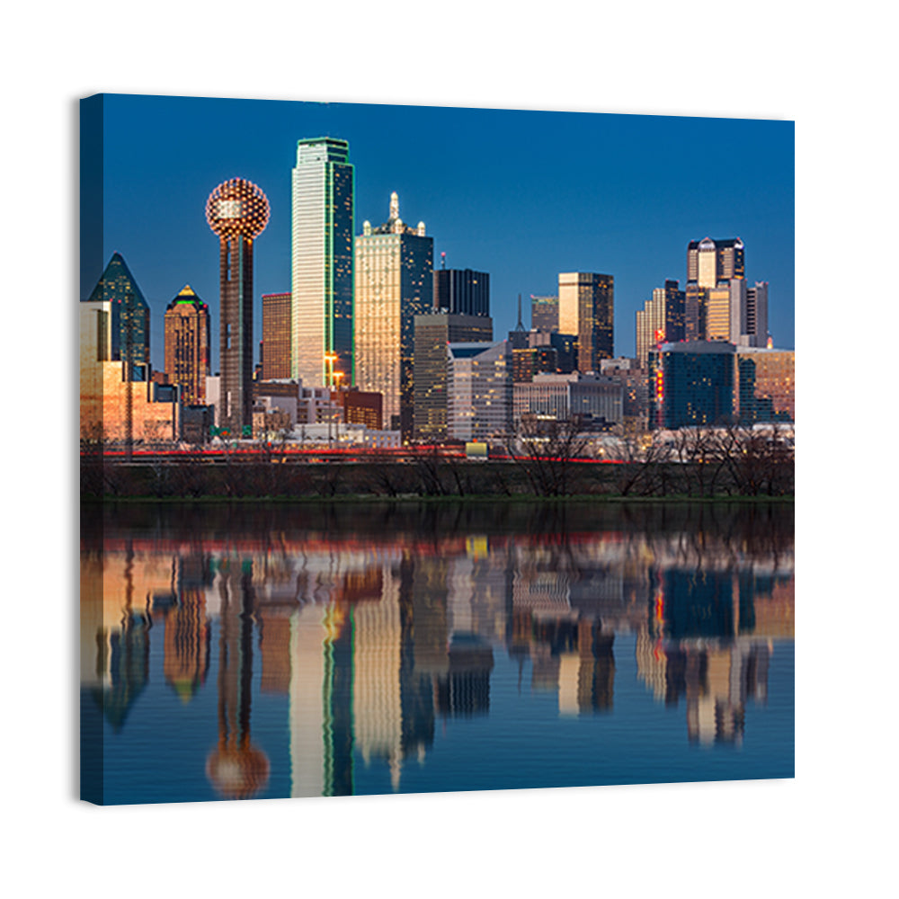Dallas Skyline at Sunset Wall Art