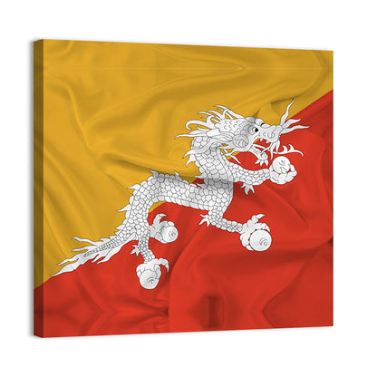 Waving Bhutan Flag Wall Art