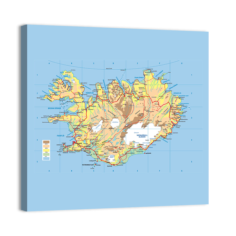 Iceland Map Wall Art