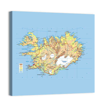 Iceland Map Wall Art