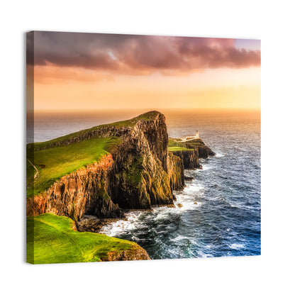 Sunset at Neist Point Lighthouse Wall Art