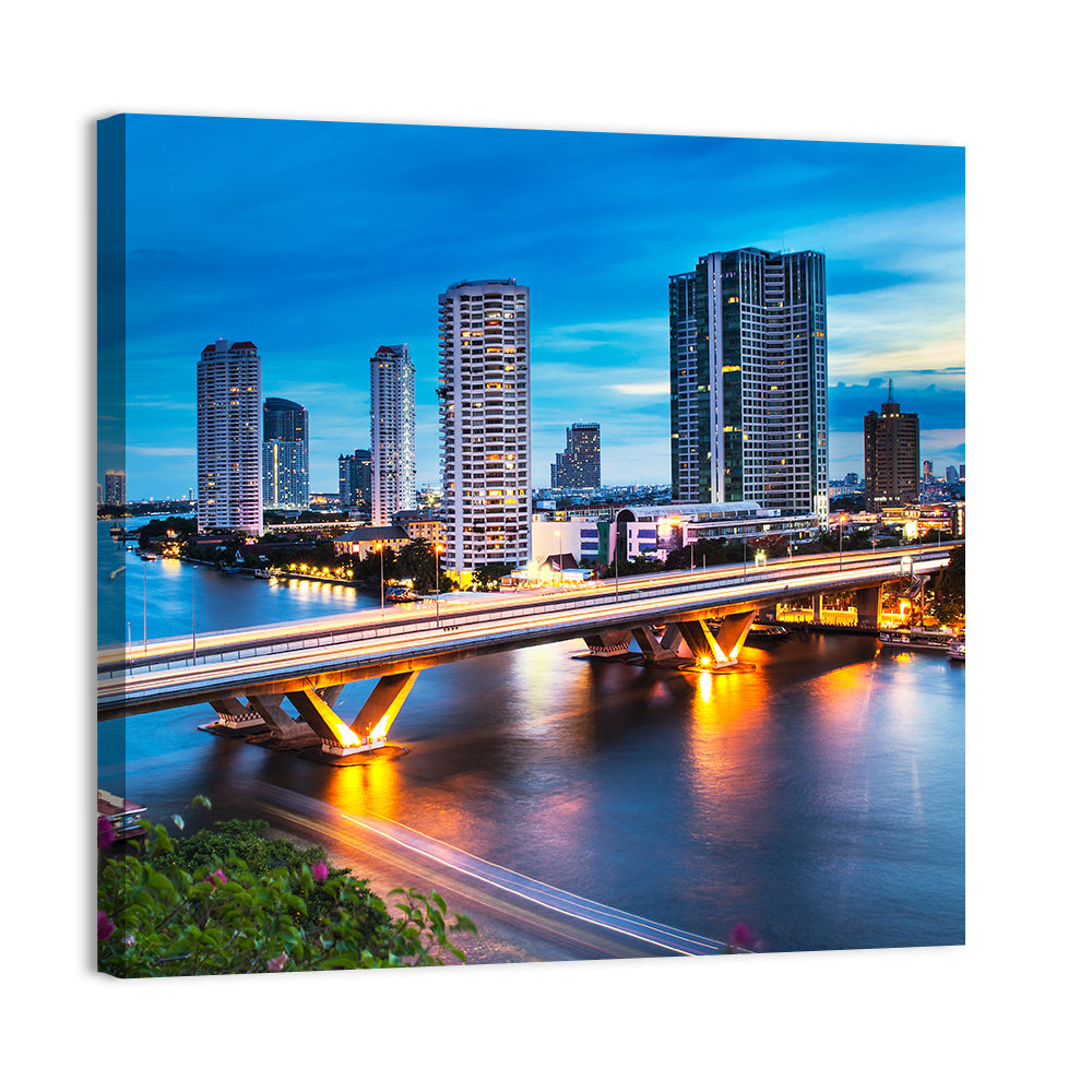 Chao Phraya River at Night, Bangkok Wall Art