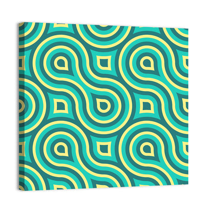 Retro Teal Geometric Pattern Wall Art