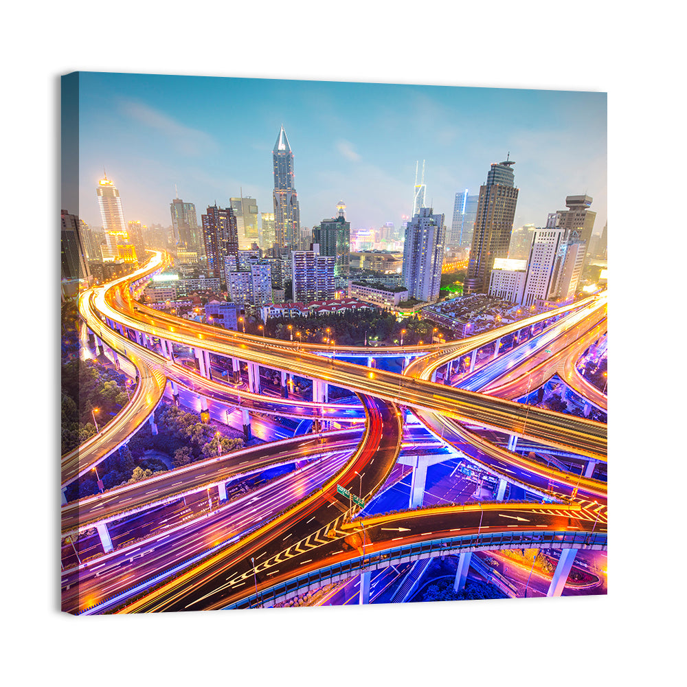 Shanghai Highway Skyline Wall Art