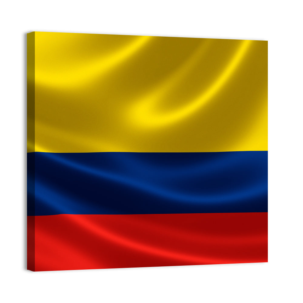 Colombian Flag with Rippling Texture Wall Art