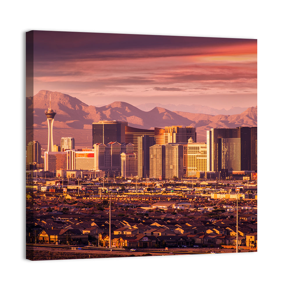 Las Vegas Strip Sunset Skyline Wall Art