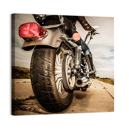 Low Angle Motorcycle Rear View Wall Art