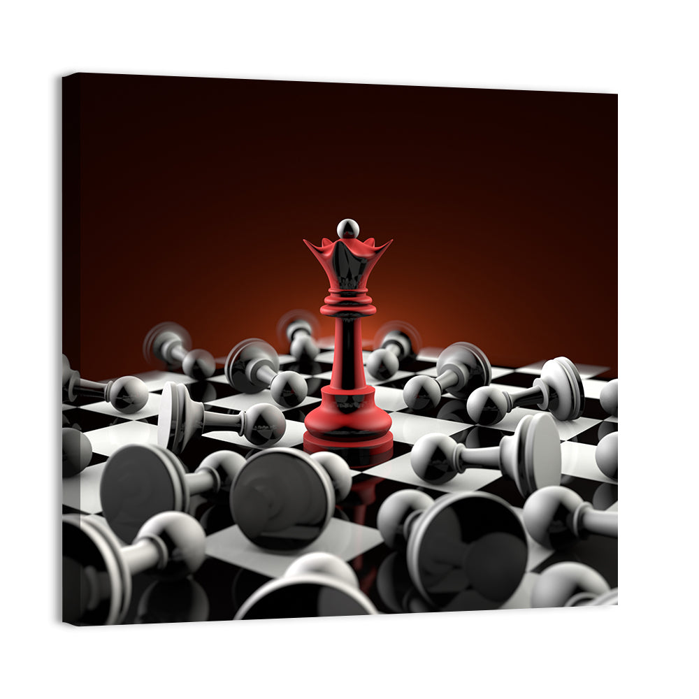 Red Queen Chess Composition Wall Art