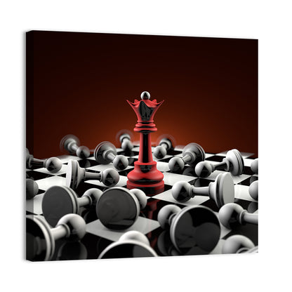 Red Queen Chess Composition Wall Art