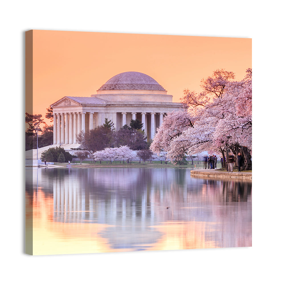Jefferson Memorial with Cherry Blossoms Wall Art