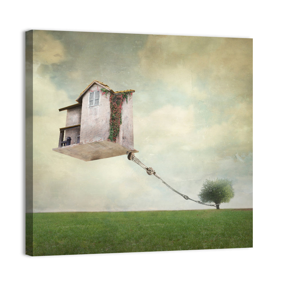 Floating House with Pulley Wall Art