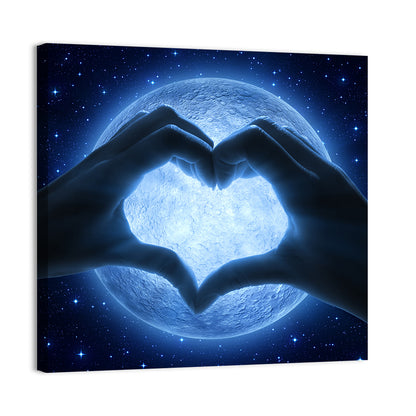 Moon Heart Silhouette Wall Art