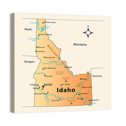 Idaho Map Wall Art