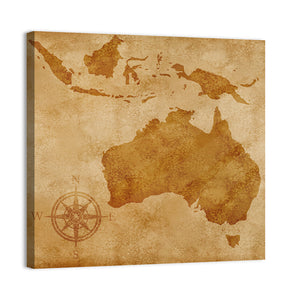 Grunge Australia Map Wall Art