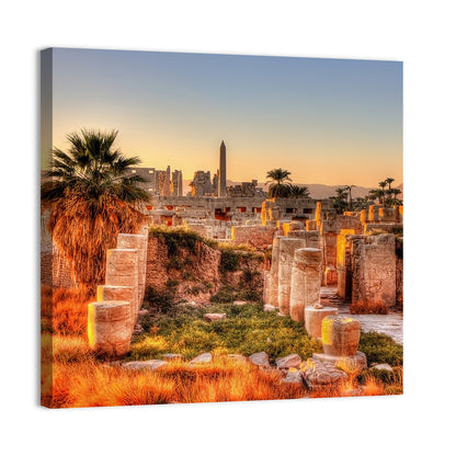 Karnak Temple at Golden Dusk Wall Art