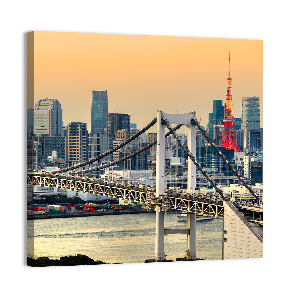 Rainbow Bridge and Tokyo Tower Skyline Wall Art
