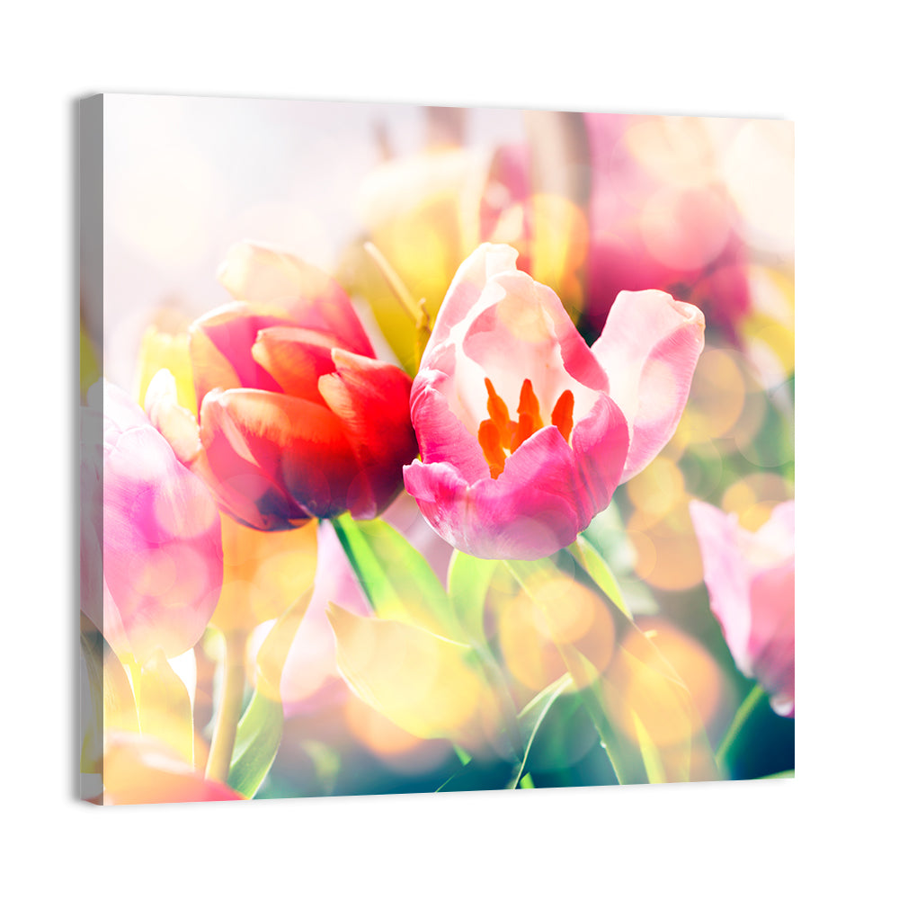 Vibrant Spring Tulips Close Up Wall Art