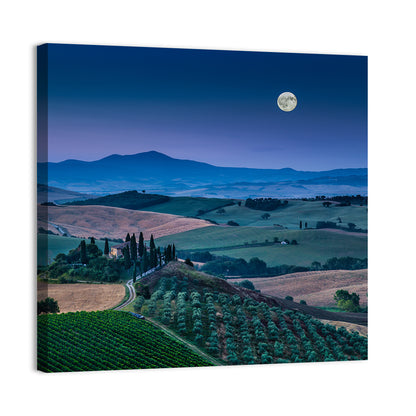 Moonlit Tuscan Hills Wall Art