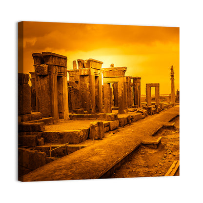 Persepolis Ruins at Golden Dusk Wall Art