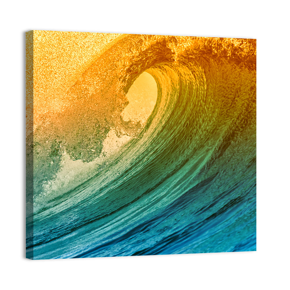 Golden Hour Barrel Wave Wall Art