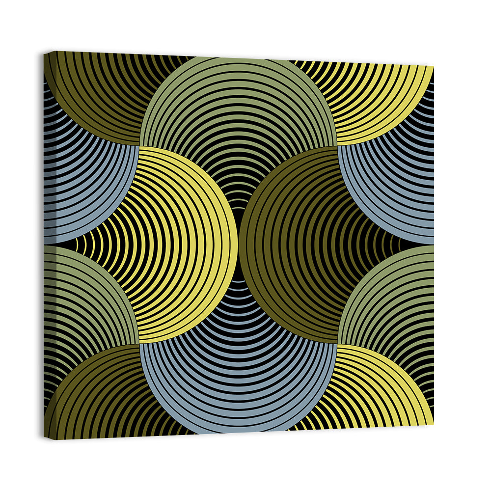 Olive and Yellow Petal Grid Wall Art