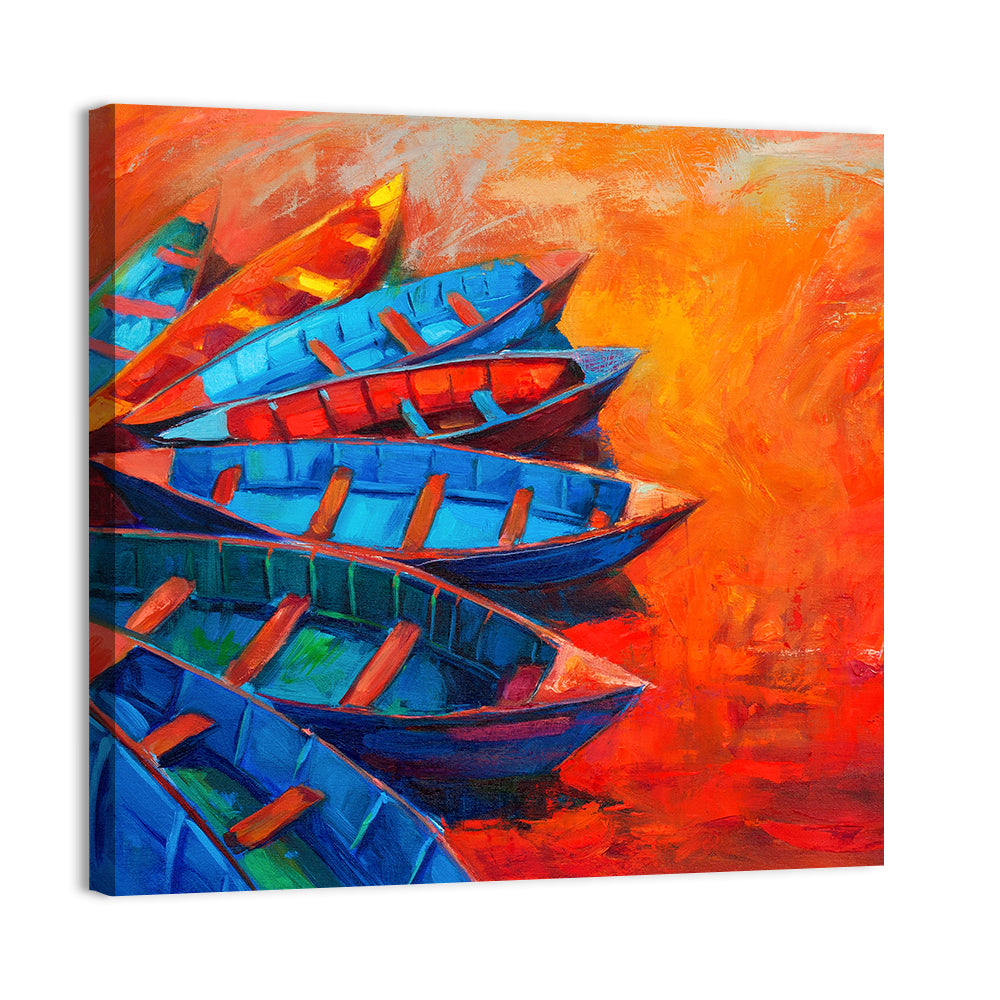Harbor Boats at Sunset Wall Art