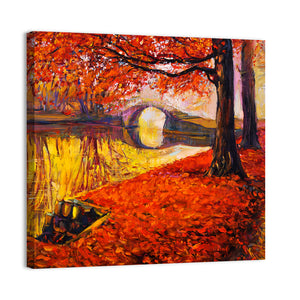 Autumn Park & Leaves Artwork Wall Art