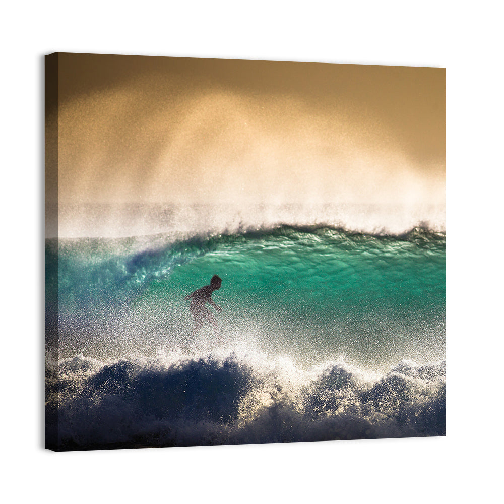 Bali Surfer in Barrel Wave Wall Art