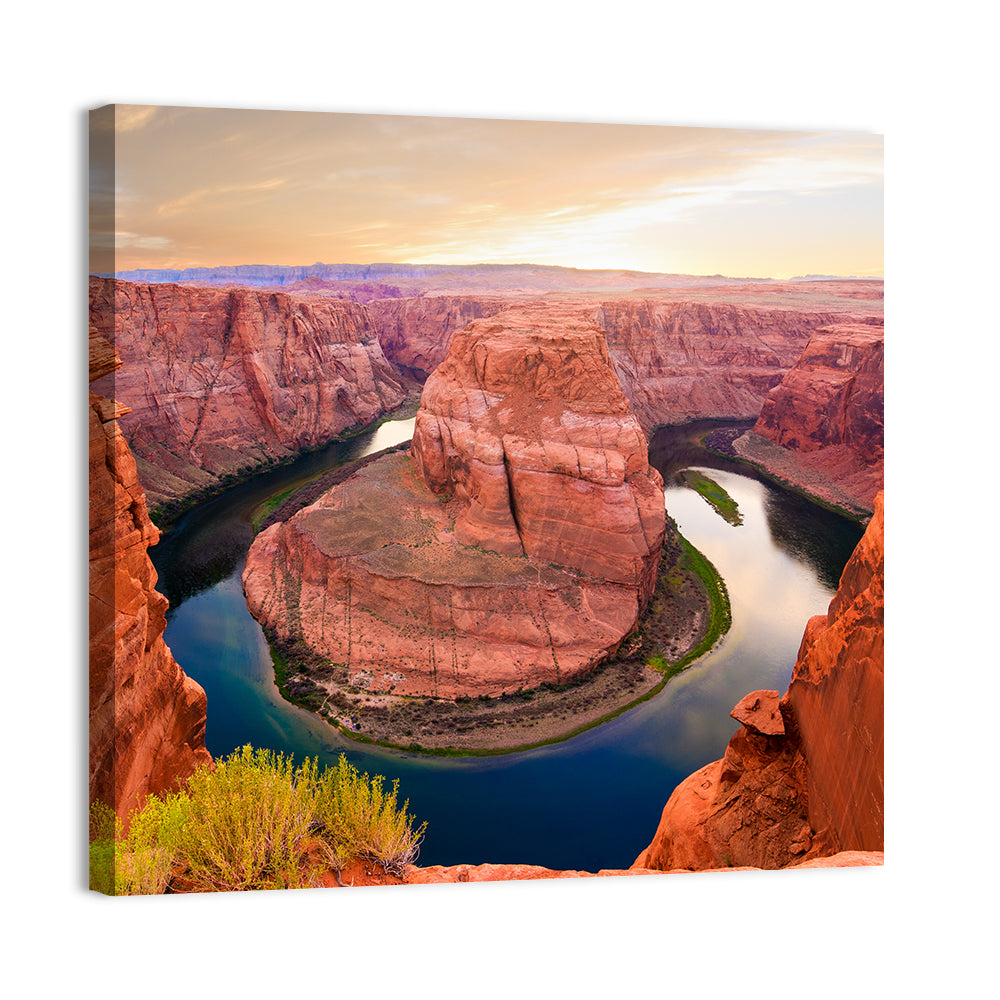 Horseshoe Bend at Golden Hour Wall Art