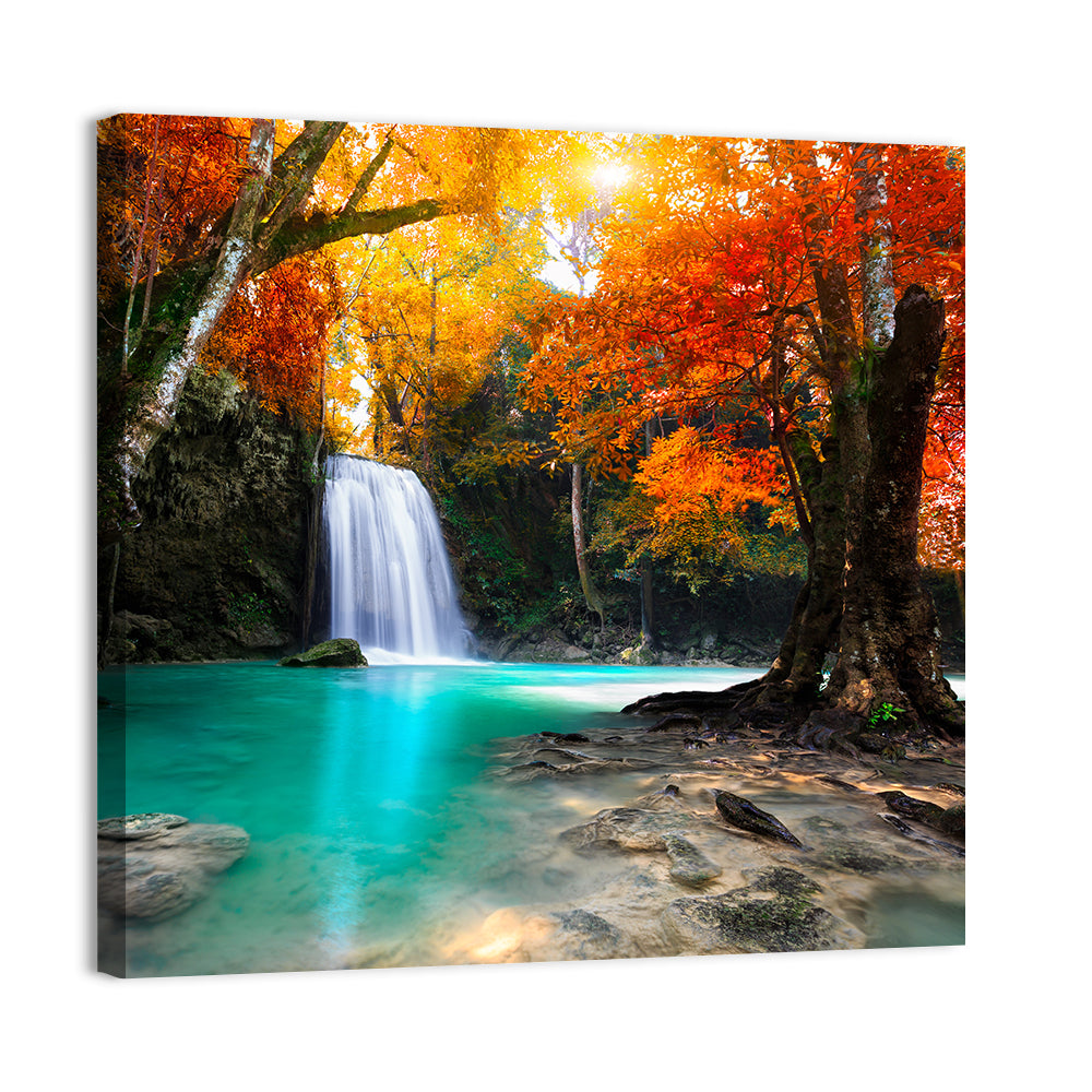 Autumn Forest Waterfall, Thailand Wall Art