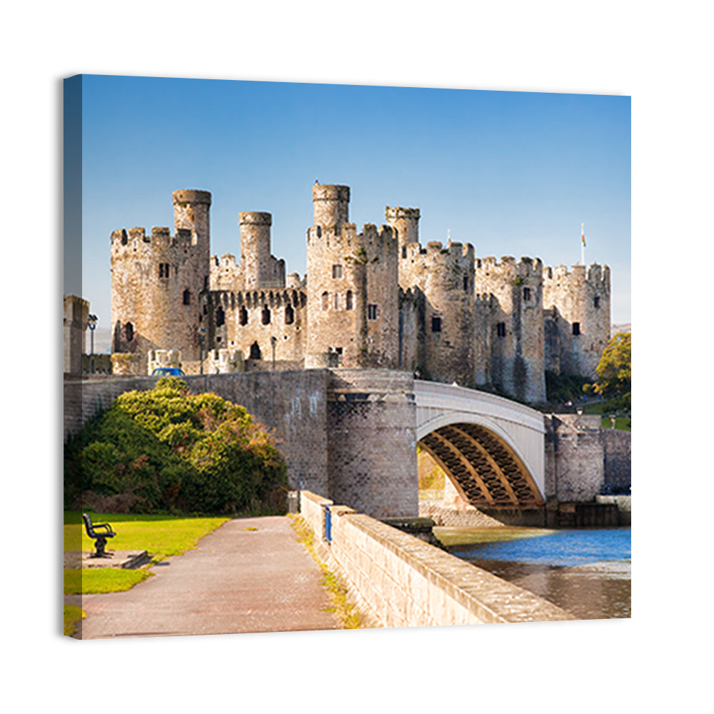 Conwy Castle and Arched Bridge Wall Art